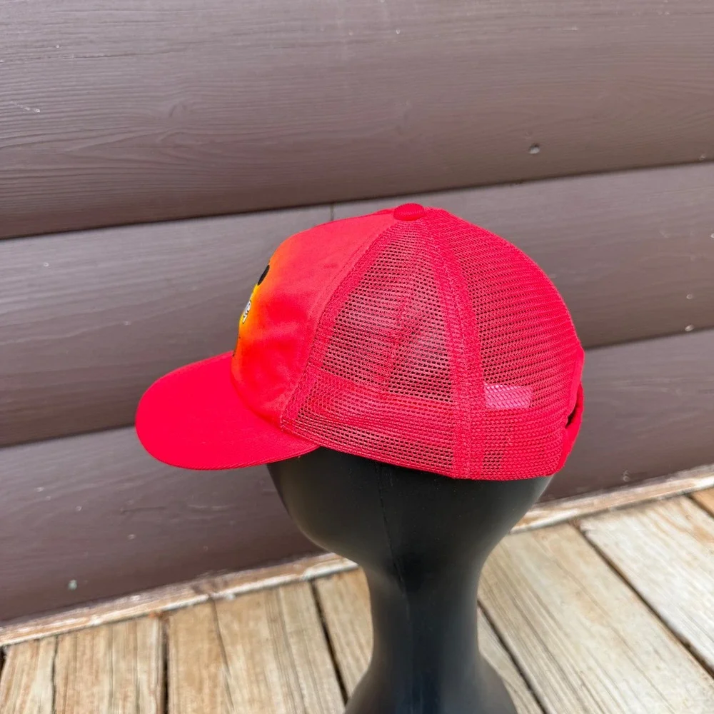 Vtg Mickey Mouse Red Mesh Snapback Trucker Cap Disney Atlas Made in USA Youth
